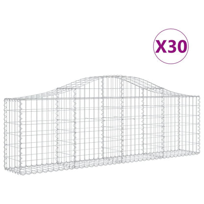 Arched Gabion Baskets Galvanised Iron 30 pcs 200 x 30 x 60/80 cm