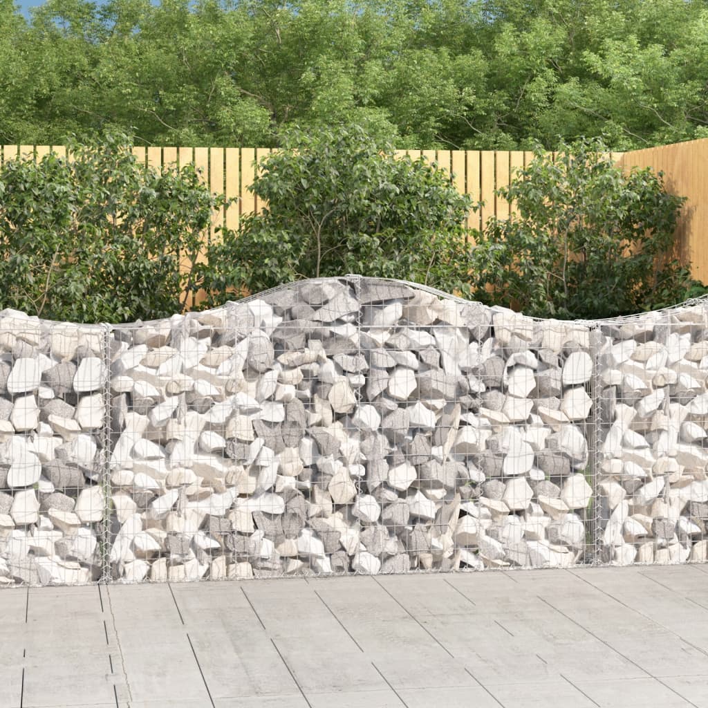 Arched Gabion Baskets Galvanised Iron 7 pcs 200 x 30 x 40/60 cm – 200 x 50 x 220/240 cm 200 x 30 x 100/120 cm