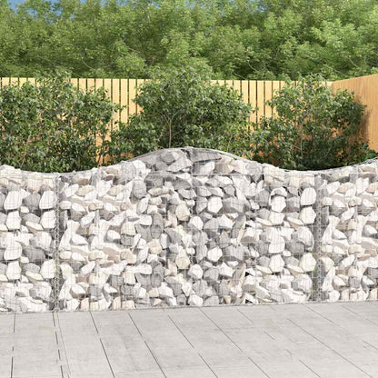 Arched Gabion Baskets Galvanised Iron 18 pcs 200 x 30 x 100/120 cm