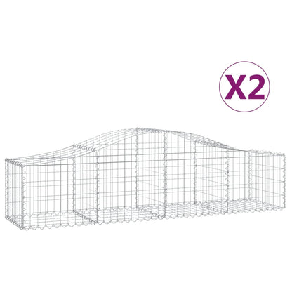 vidaXL Arched Gabion Baskets 2 pcs 200x50x40/60 cm Galvanised Iron 2