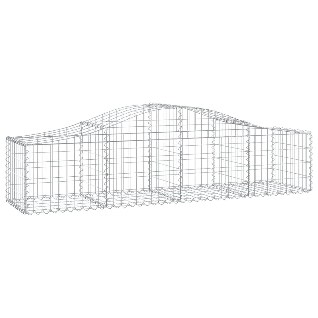 vidaXL Arched Gabion Baskets 2 pcs 200x50x40/60 cm Galvanised Iron 3