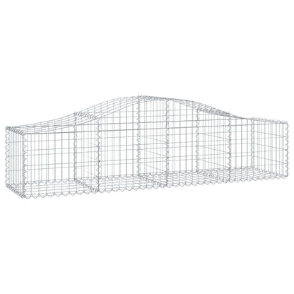 vidaXL Arched Gabion Baskets 2 pcs 200x50x40/60 cm Galvanised Iron 3