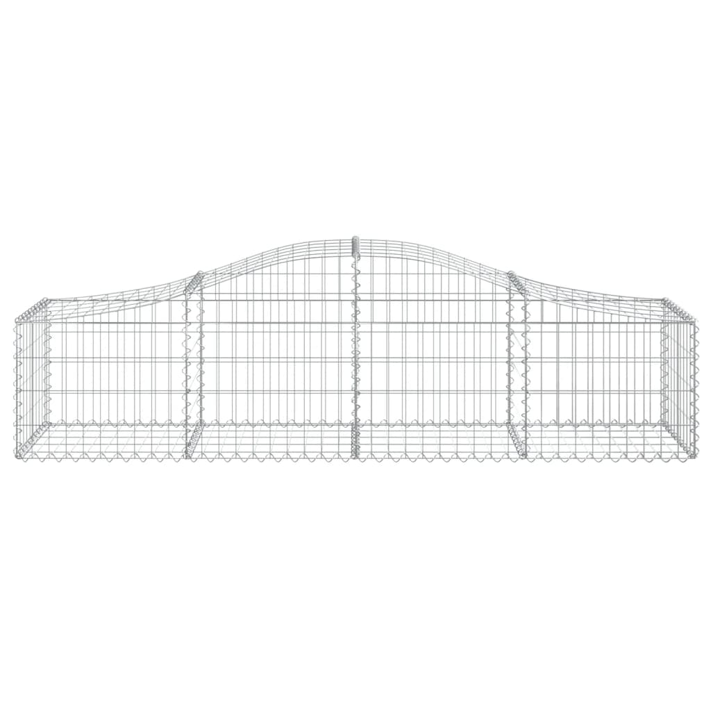 vidaXL Arched Gabion Baskets 2 pcs 200x50x40/60 cm Galvanised Iron 4
