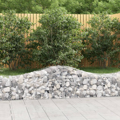 vidaXL Arched Gabion Baskets 2 pcs 200x50x40/60 cm Galvanised Iron 1