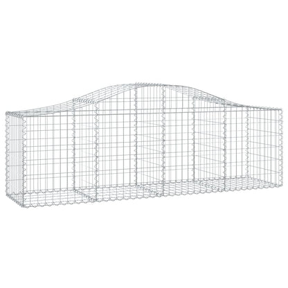 vidaXL Arched Gabion Baskets 2 pcs 200x50x60/80 cm Galvanised Iron 3