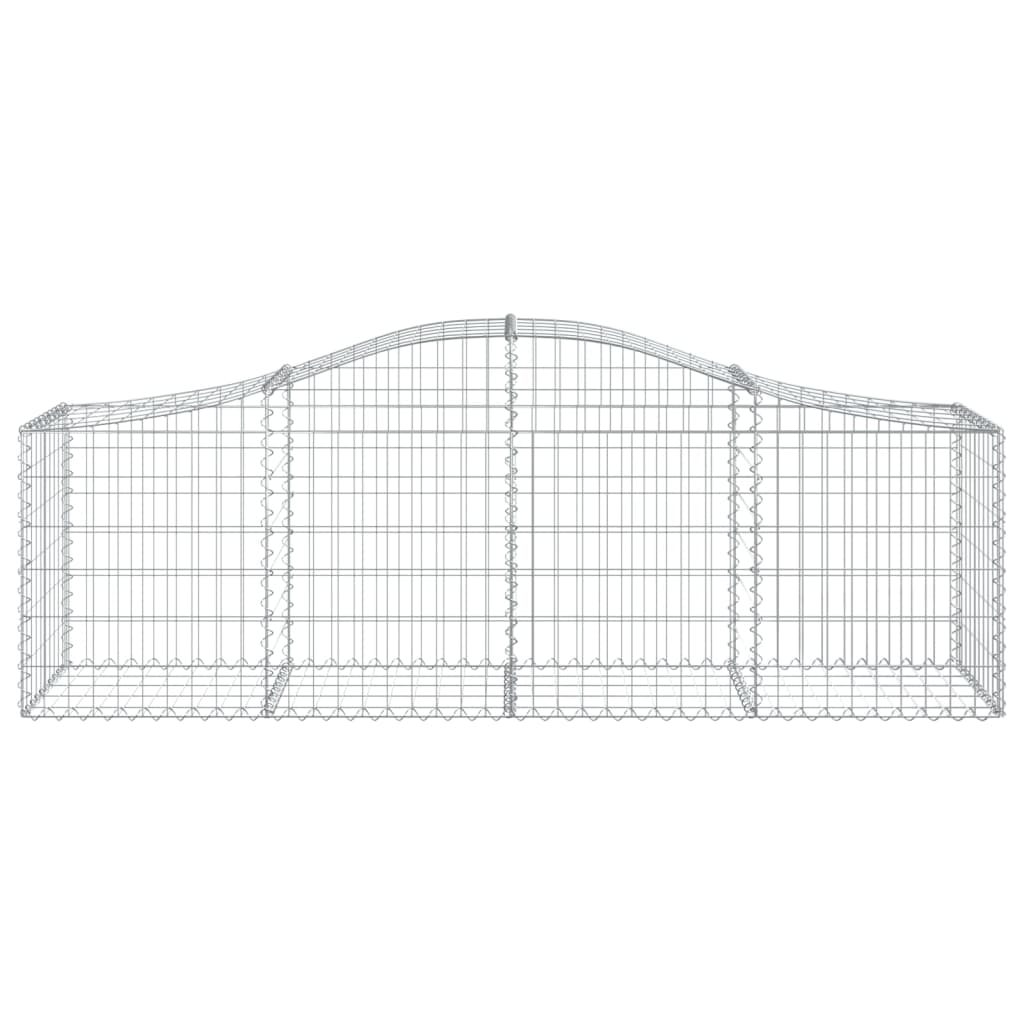 vidaXL Arched Gabion Baskets 2 pcs 200x50x60/80 cm Galvanised Iron 4