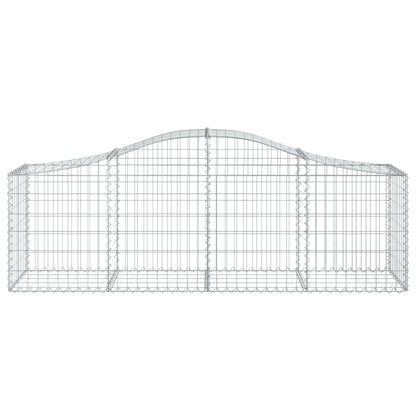 vidaXL Arched Gabion Baskets 2 pcs 200x50x60/80 cm Galvanised Iron 4