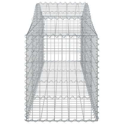 vidaXL Arched Gabion Baskets 2 pcs 200x50x60/80 cm Galvanised Iron 5
