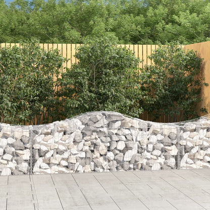 vidaXL Arched Gabion Baskets 2 pcs 200x50x60/80 cm Galvanised Iron 1