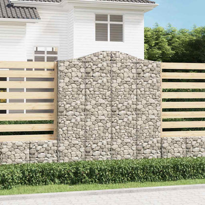 Arched Gabion Baskets Galvanised Iron 7 pcs 200 x 30 x 40/60 cm – 200 x 50 x 220/240 cm 200 x 50 x 220/240 cm