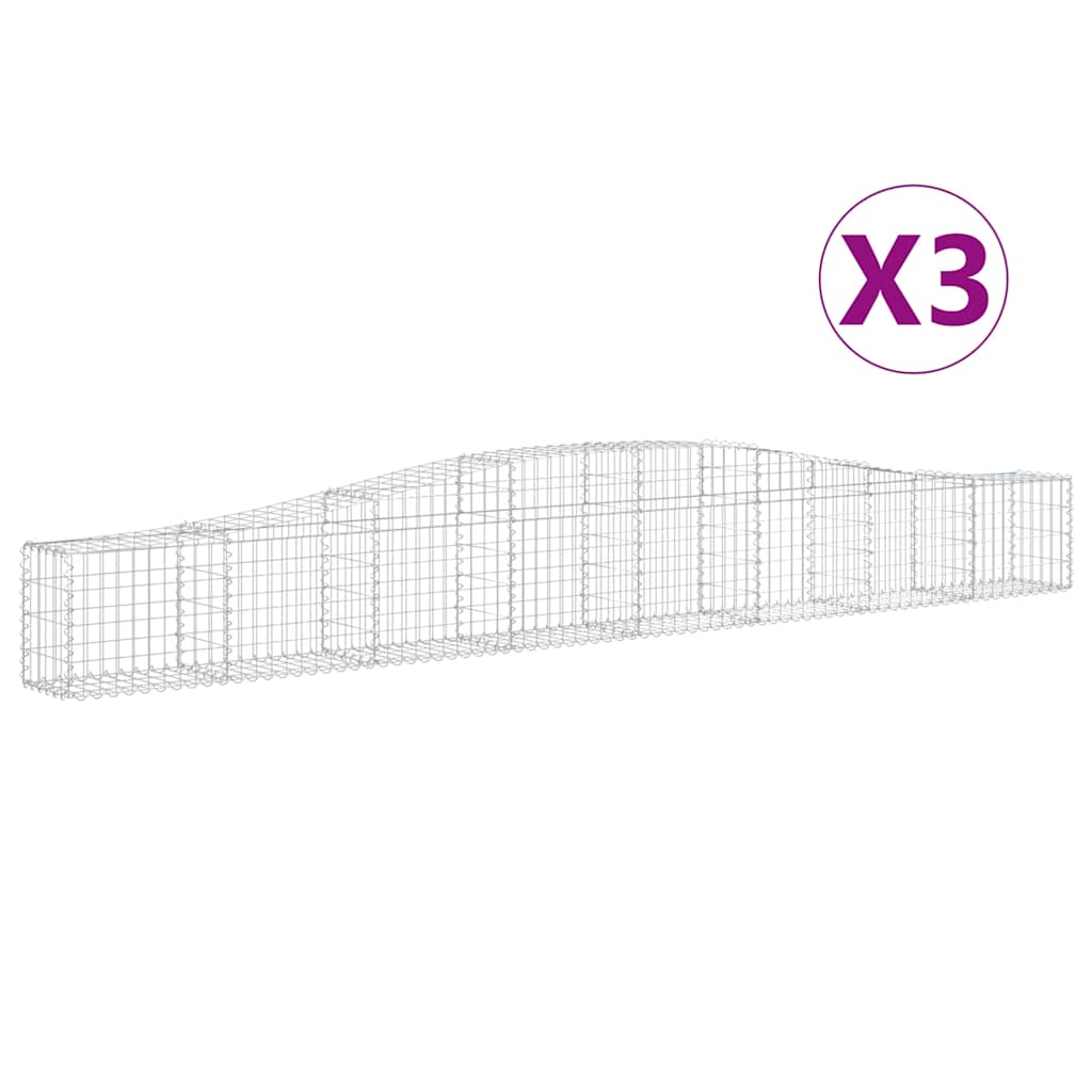 Arched Gabion Baskets Galvanised Iron 3 pcs 400 x 30 x 40/60 cm – 400 x 50 x 220/240 cm 400 x 30 x 40/60 cm