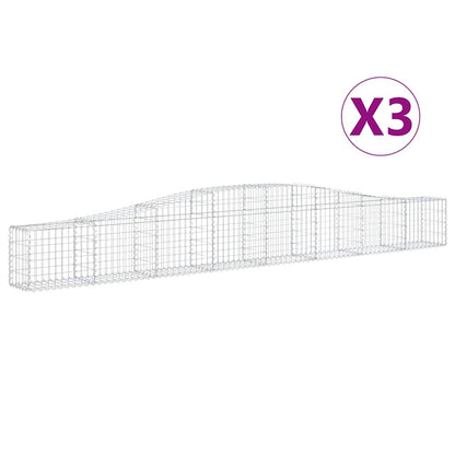 Arched Gabion Baskets Galvanised Iron 3 pcs 400 x 30 x 40/60 cm – 400 x 50 x 220/240 cm 400 x 30 x 40/60 cm