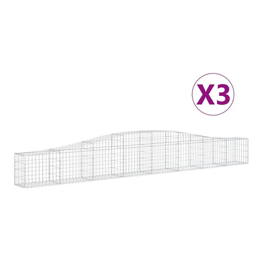 Arched Gabion Baskets Galvanised Iron 3 pcs 400 x 30 x 40/60 cm – 400 x 50 x 220/240 cm 400 x 30 x 40/60 cm