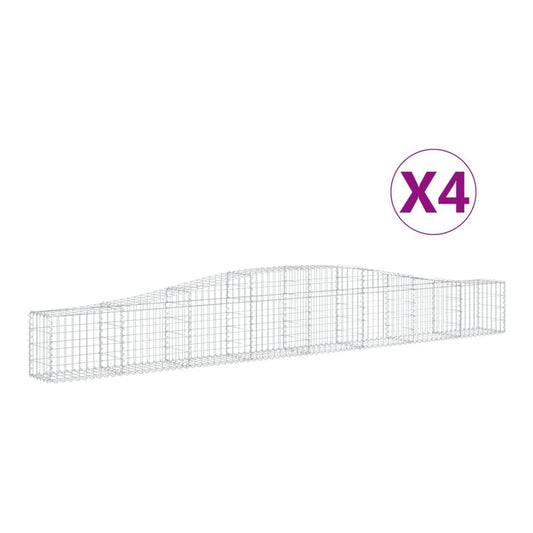 Arched Gabion Baskets Galvanised Iron 4 pcs 400 x 30 x 40/60 cm – 400 x 50 x 220/240 cm 400 x 30 x 40/60 cm