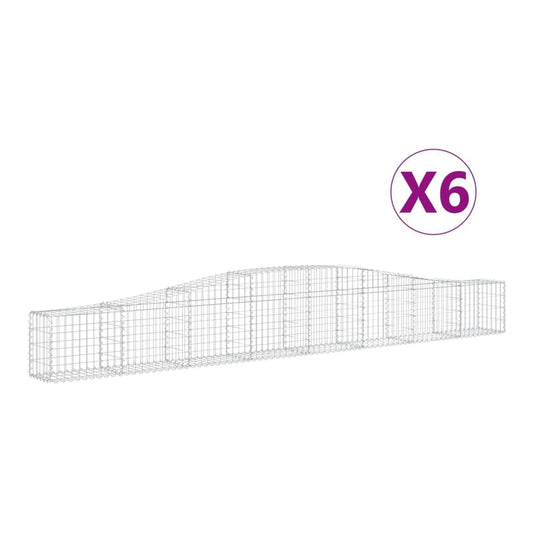 Arched Gabion Baskets Galvanised Iron 6 pcs 400 x 30 x 40/60 cm – 400 x 50 x 220/240 cm 400 x 30 x 40/60 cm