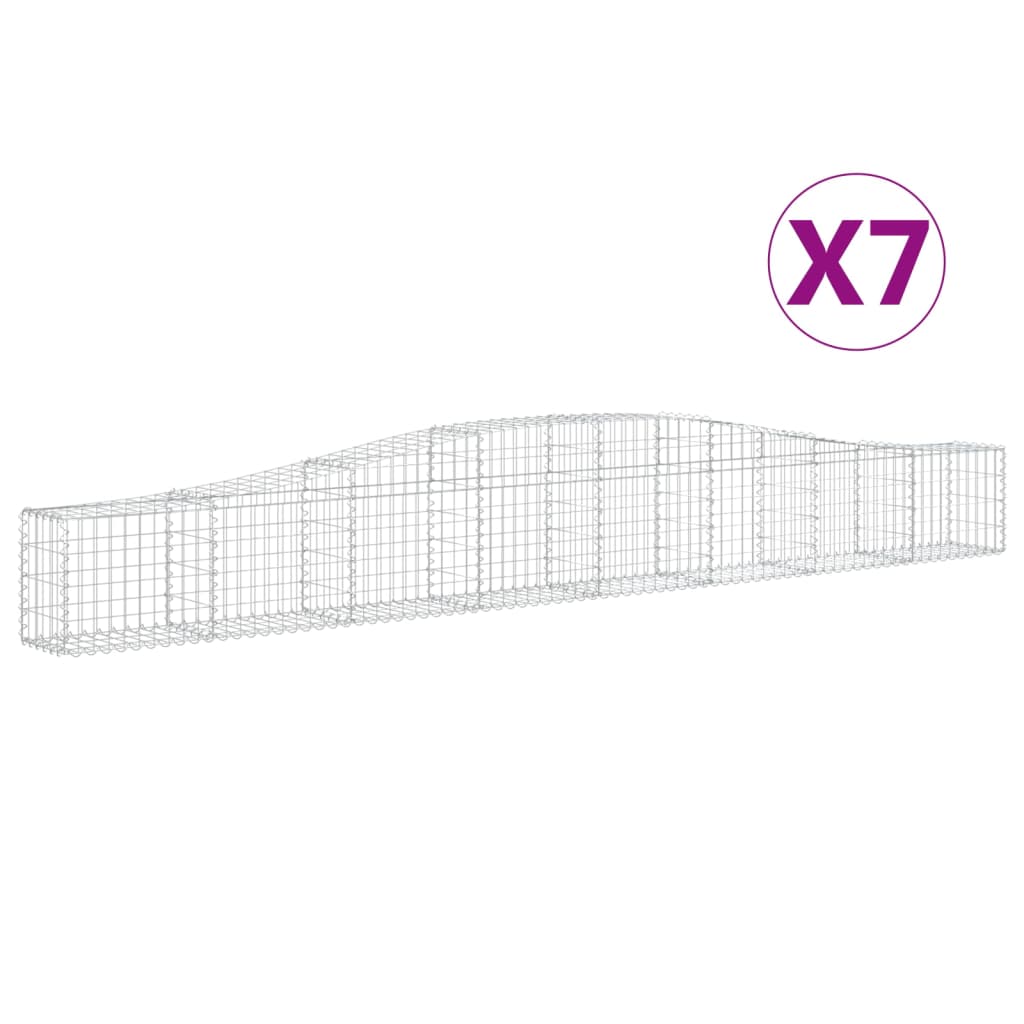 Arched Gabion Baskets Galvanised Iron 7 pcs 400 x 30 x 40/60 cm – 400 x 50 x 220/240 cm 400 x 30 x 40/60 cm