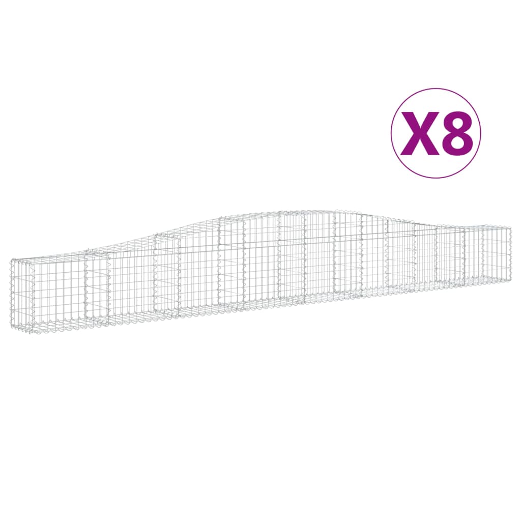 Arched Gabion Baskets Galvanised Iron 8 pcs 400 x 30 x 40/60 cm – 400 x 50 x 220/240 cm 400 x 30 x 40/60 cm