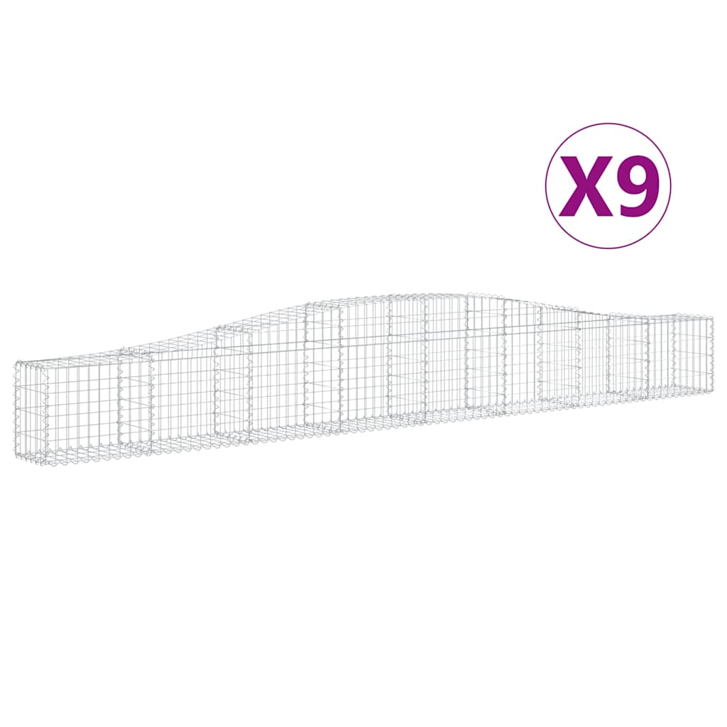 Arched Gabion Baskets Galvanised Iron 9 pcs 400 x 30 x 40/60 cm – 400 x 50 x 220/240 cm 400 x 30 x 40/60 cm