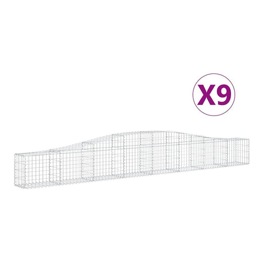 Arched Gabion Baskets Galvanised Iron 9 pcs 400 x 30 x 40/60 cm – 400 x 50 x 220/240 cm 400 x 30 x 40/60 cm