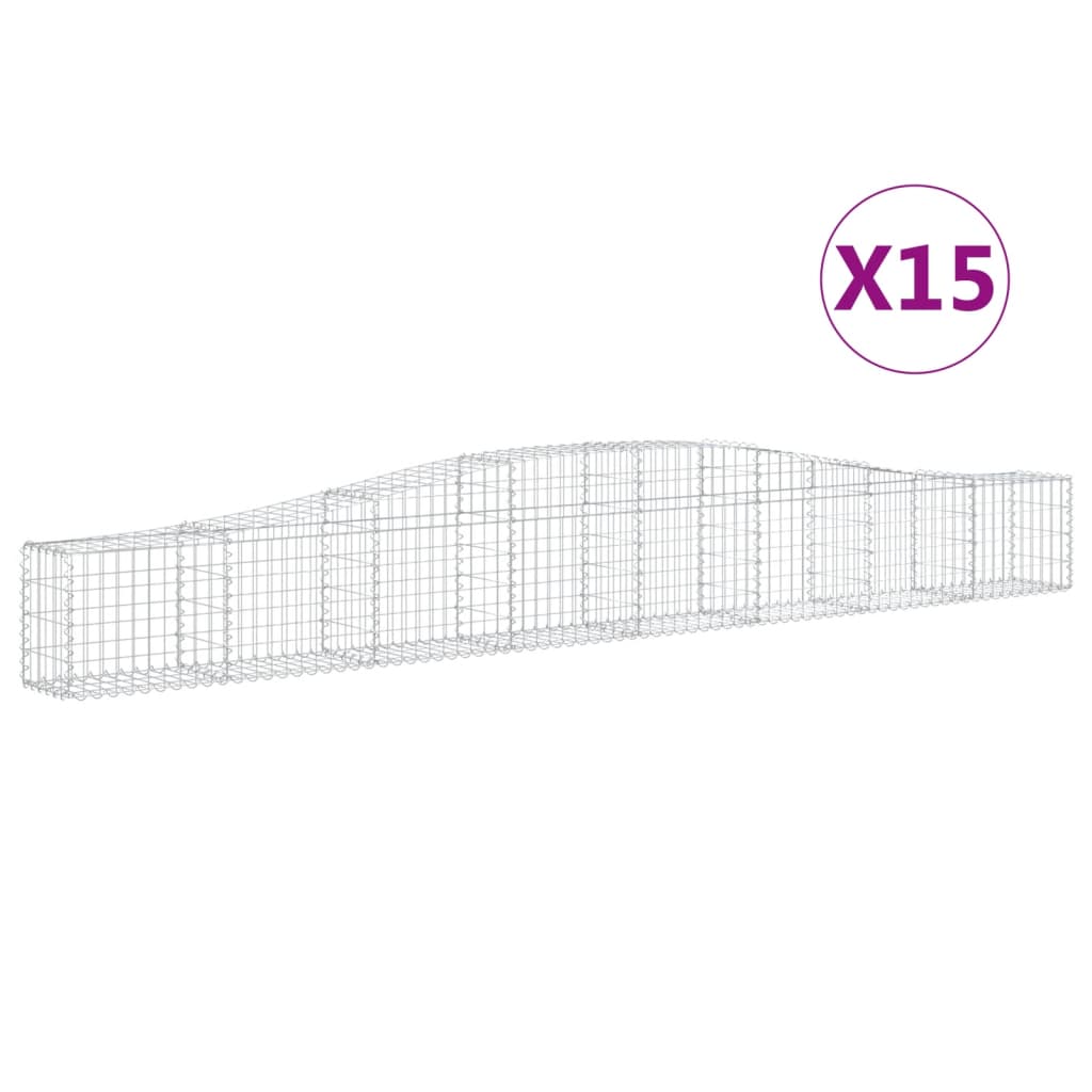 Arched Gabion Baskets Galvanised Iron 15 pcs 400 x 30 x 40/60 cm – 400 x 50 x 220/240 cm 400 x 30 x 40/60 cm
