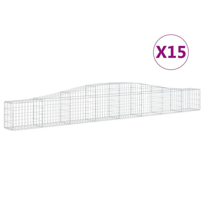 Arched Gabion Baskets Galvanised Iron 15 pcs 400 x 30 x 40/60 cm – 400 x 50 x 220/240 cm 400 x 30 x 40/60 cm