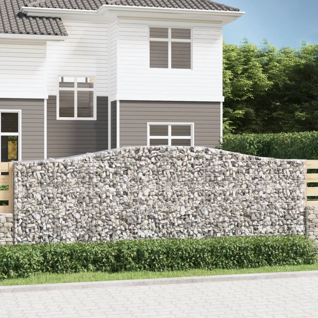 vidaXL Arched Gabion Baskets Galvanised Iron 3 pcs 400 x 30 x 40/60 cm – 400 x 50 x 220/240 cm