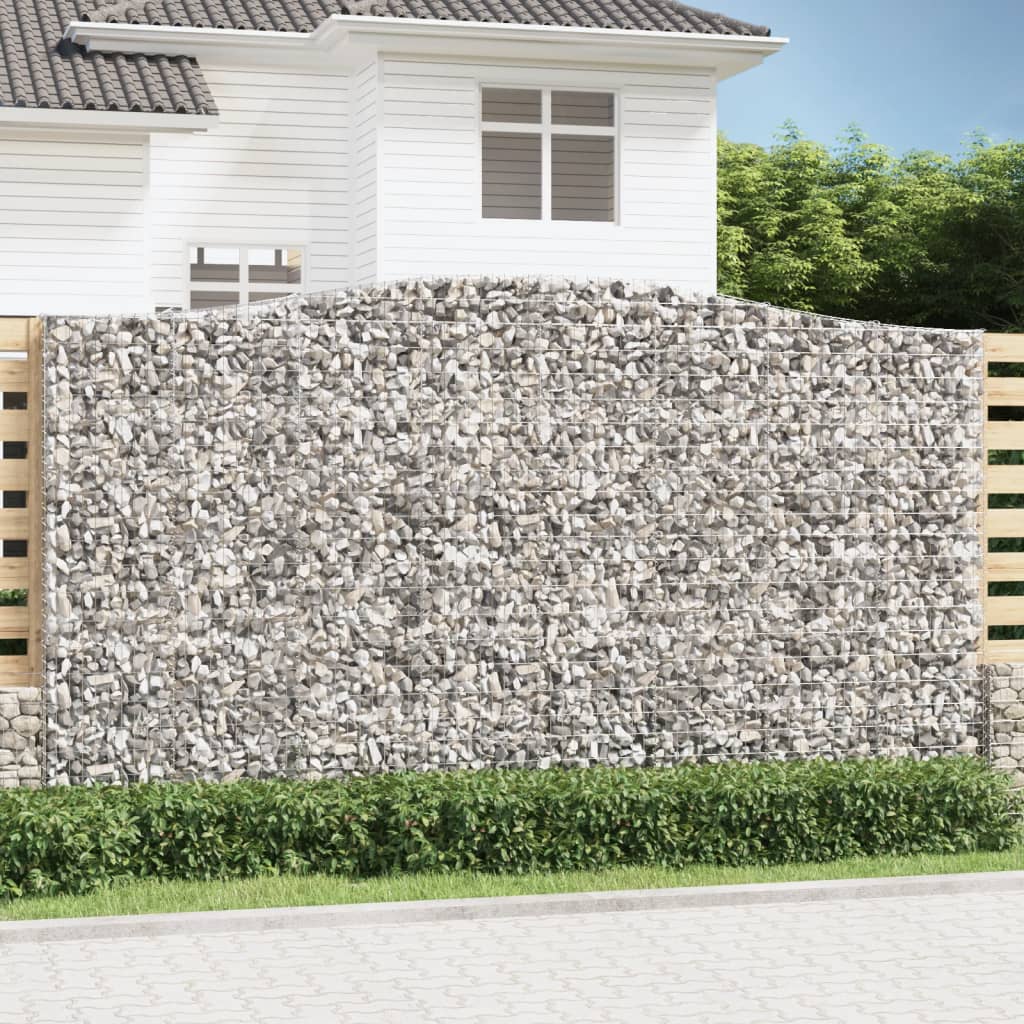 Arched Gabion Baskets Galvanised Iron 2 pcs 400 x 30 x 40/60 cm – 400 x 50 x 220/240 cm 400 x 50 x 220/240 cm