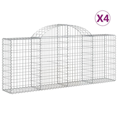 Arched Gabion Baskets Galvanised Iron 4 pcs 200 x 30 x 40/60 cm – 200 x 50 x 220/240 cm 200 x 30 x 80/100 cm