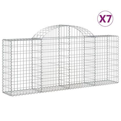 Arched Gabion Baskets Galvanised Iron 7 pcs 200 x 30 x 40/60 cm – 200 x 50 x 220/240 cm 200 x 30 x 80/100 cm