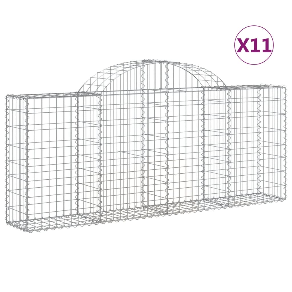 Arched Gabion Baskets Galvanised Iron 11 pcs 200 x 30 x 40/60 cm – 200 x 50 x 220/240 cm 200 x 30 x 80/100 cm