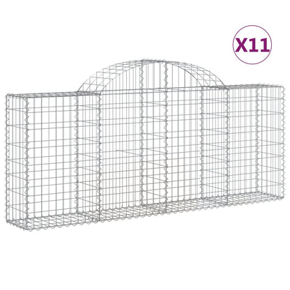 Arched Gabion Baskets Galvanised Iron 11 pcs 200 x 30 x 40/60 cm – 200 x 50 x 220/240 cm 200 x 30 x 80/100 cm