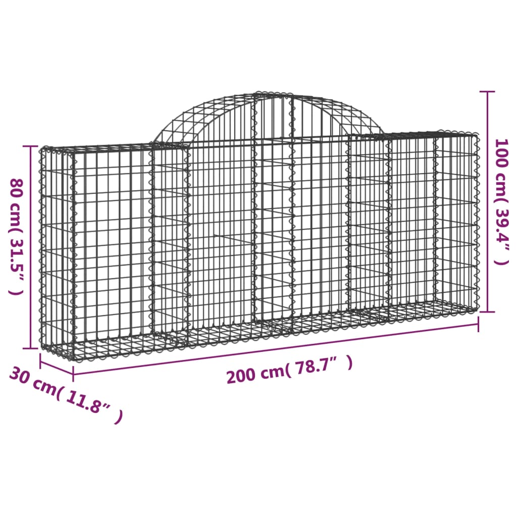 Arched Gabion Baskets Galvanised Iron