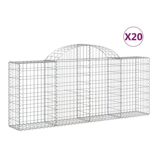 Arched Gabion Baskets Galvanised Iron 20 pcs 200 x 30 x 40/60 cm – 200 x 50 x 220/240 cm 200 x 30 x 80/100 cm