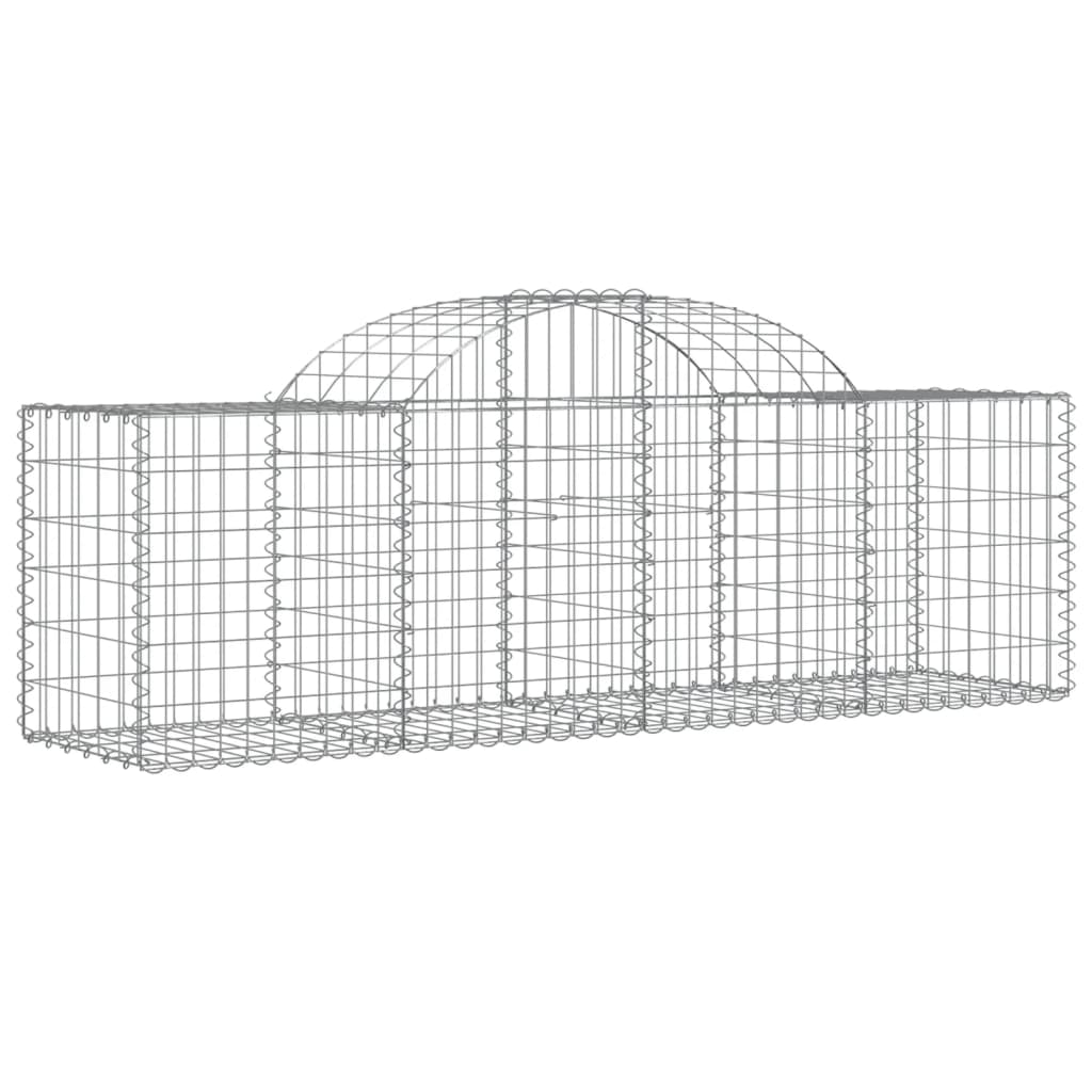 vidaXL Arched Gabion Baskets 2 pcs 200x50x60/80 cm Galvanised Iron 3