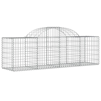 vidaXL Arched Gabion Baskets 2 pcs 200x50x60/80 cm Galvanised Iron 3