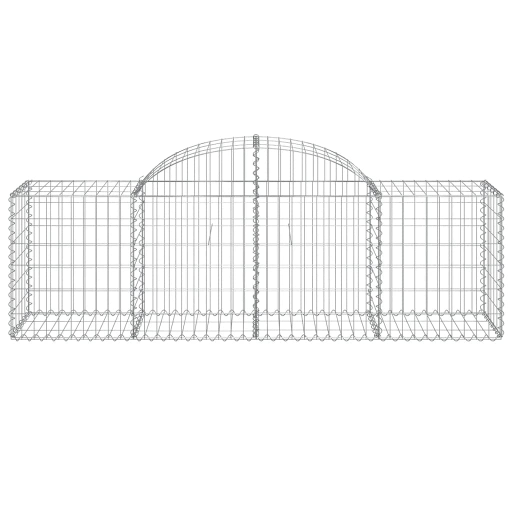 vidaXL Arched Gabion Baskets 2 pcs 200x50x60/80 cm Galvanised Iron 4