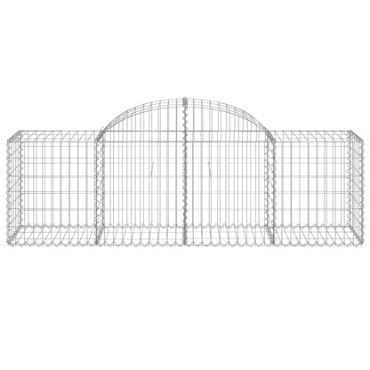 vidaXL Arched Gabion Baskets 2 pcs 200x50x60/80 cm Galvanised Iron 4