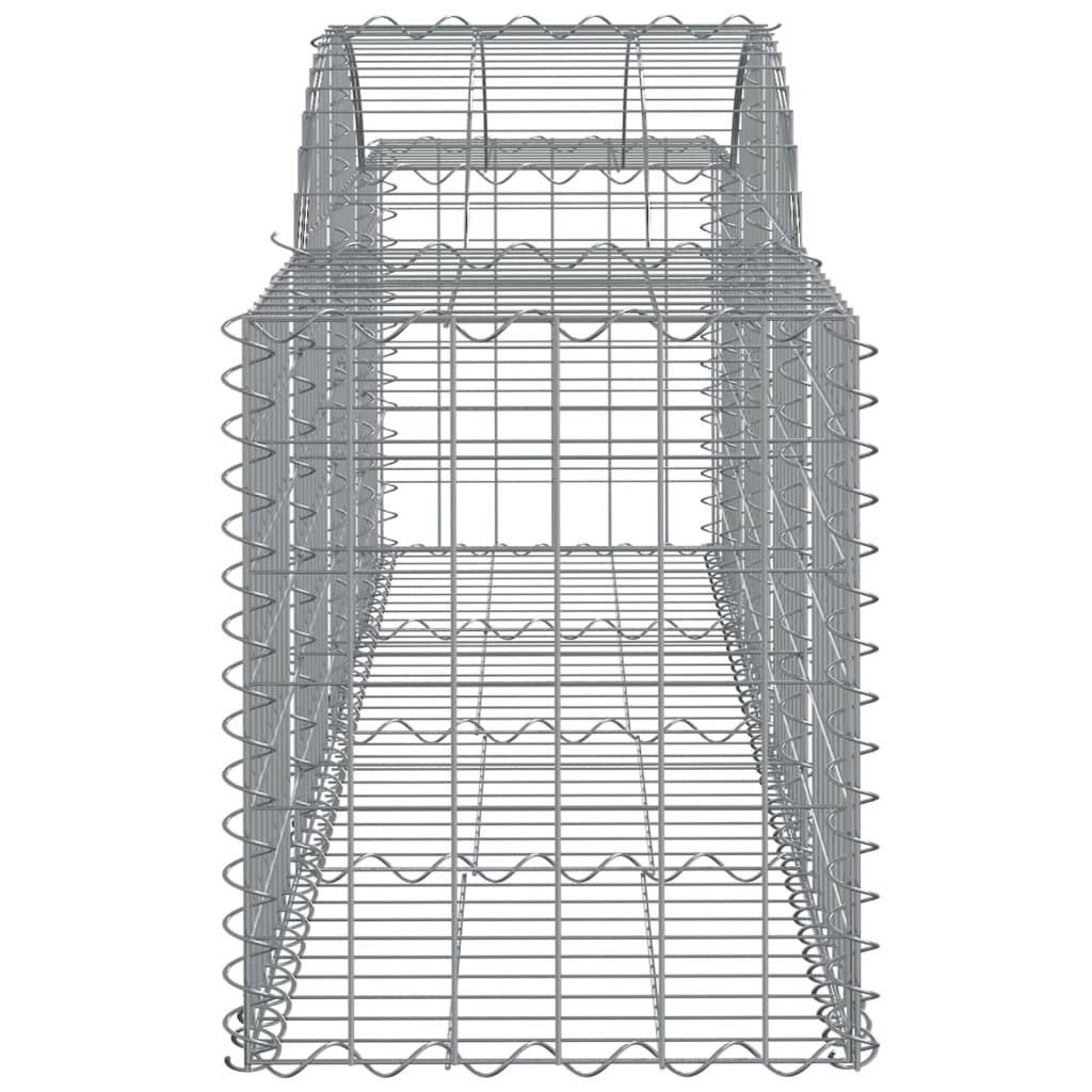 vidaXL Arched Gabion Baskets 2 pcs 200x50x60/80 cm Galvanised Iron 5
