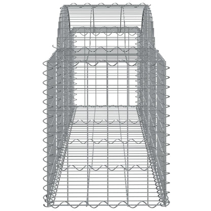 vidaXL Arched Gabion Baskets 2 pcs 200x50x60/80 cm Galvanised Iron 5