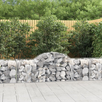 vidaXL Arched Gabion Baskets 2 pcs 200x50x60/80 cm Galvanised Iron 1