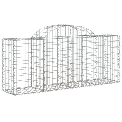 vidaXL Arched Gabion Baskets 2 pcs 200x50x80/100 cm Galvanised Iron 3