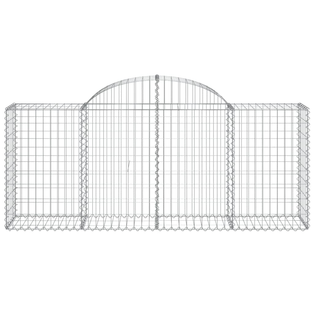 vidaXL Arched Gabion Baskets 2 pcs 200x50x80/100 cm Galvanised Iron 4