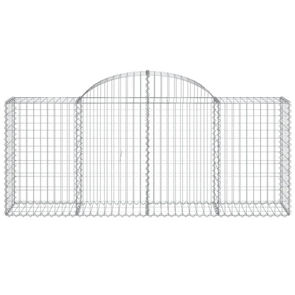 vidaXL Arched Gabion Baskets 2 pcs 200x50x80/100 cm Galvanised Iron 4