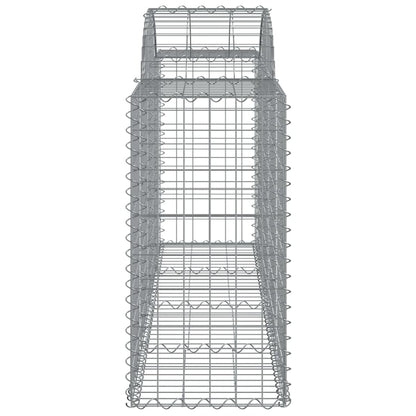 vidaXL Arched Gabion Baskets 2 pcs 200x50x80/100 cm Galvanised Iron 5