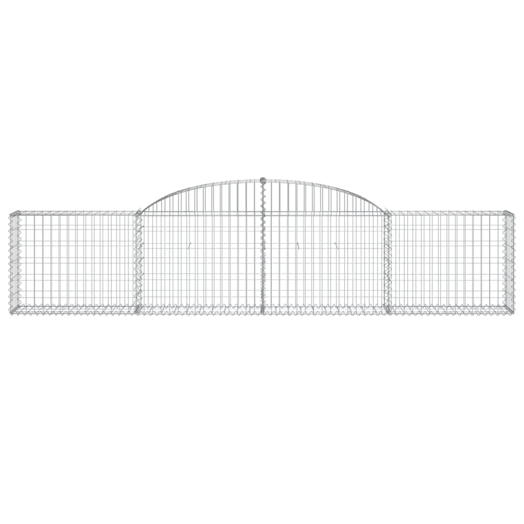vidaXL Arched Gabion Baskets 2 pcs 300x30x60/80 cm Galvanised Iron 4