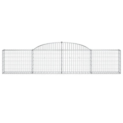 vidaXL Arched Gabion Baskets 2 pcs 300x30x60/80 cm Galvanised Iron 4