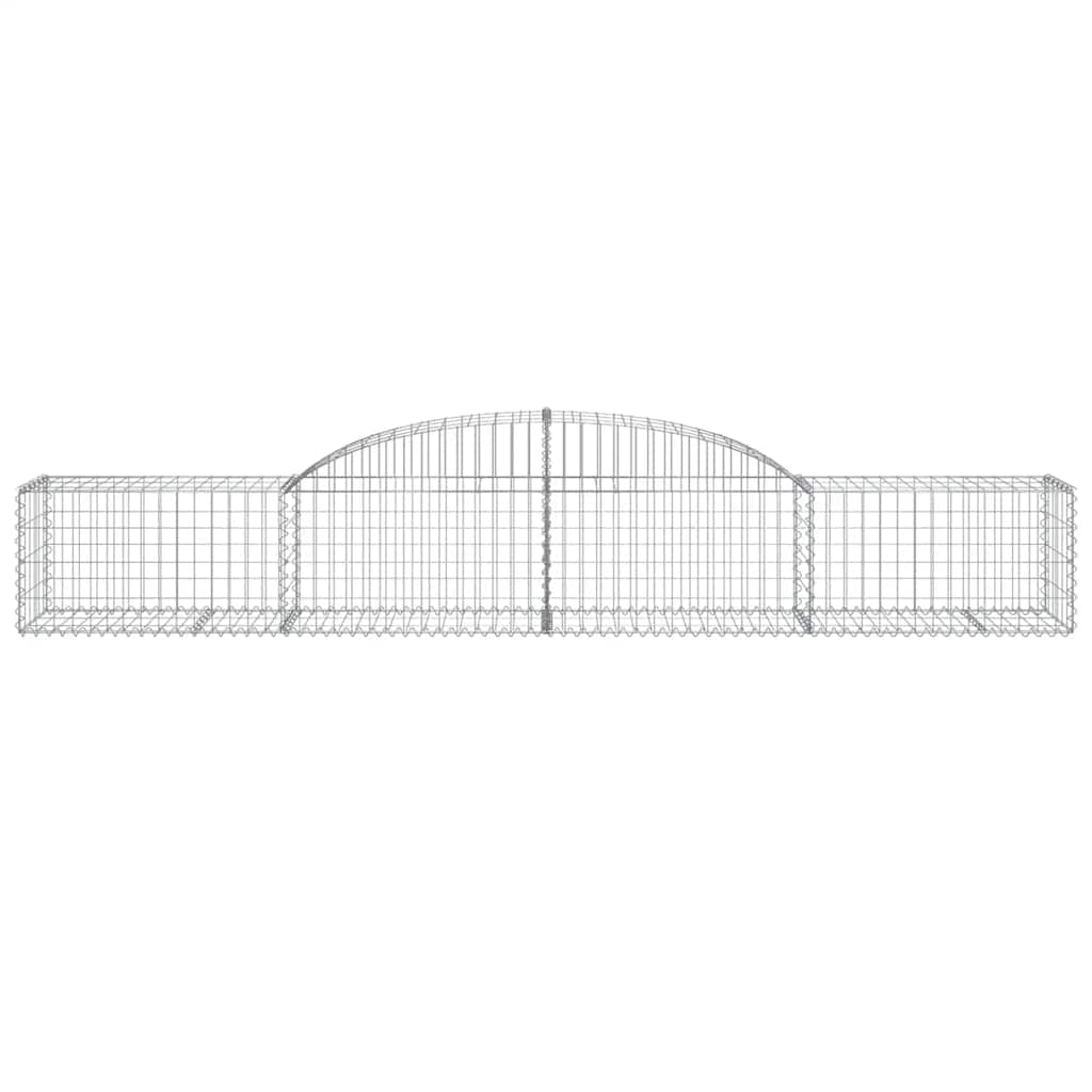 vidaXL Arched Gabion Baskets 2 pcs 300x50x40/60 cm Galvanised Iron 4