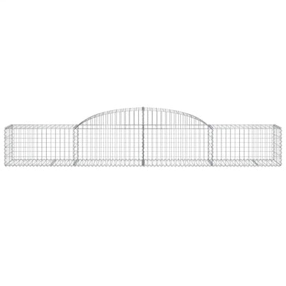 vidaXL Arched Gabion Baskets 2 pcs 300x50x40/60 cm Galvanised Iron 4