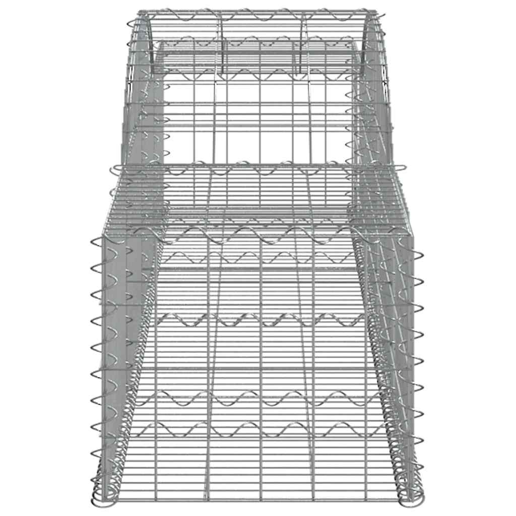 vidaXL Arched Gabion Baskets 2 pcs 300x50x40/60 cm Galvanised Iron 5