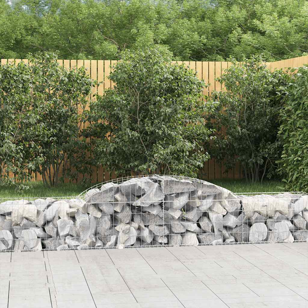 vidaXL Arched Gabion Baskets 2 pcs 300x50x40/60 cm Galvanised Iron 1